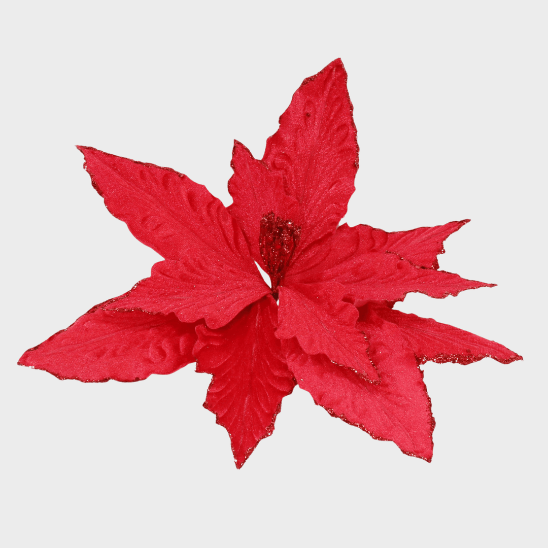 Clip on eucalyptus 30cm velvet red glitter from You Know Who's