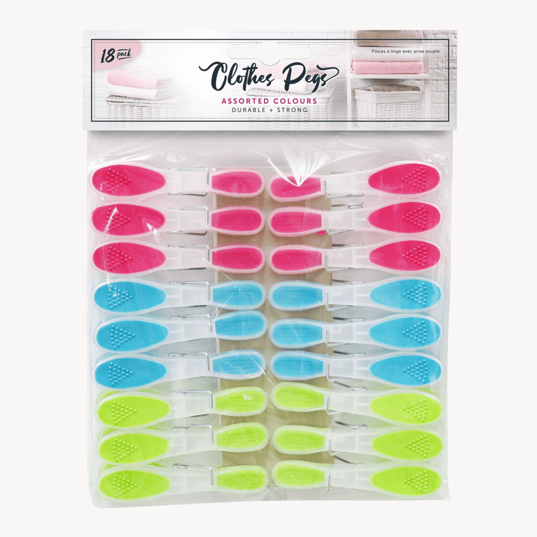 Clothes Pegs Soft Grip 18 Pack from You Know Who's