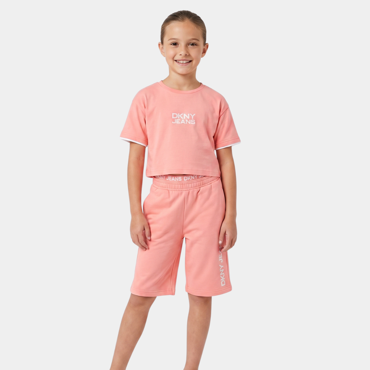 Girls DKNY T-Shirt and Long Shorts Set