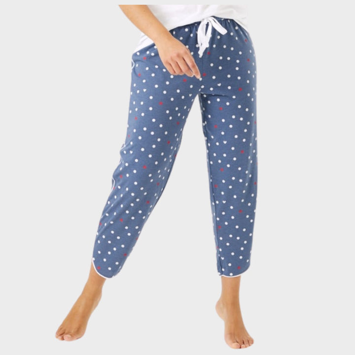 Cotton Rich Blue Spot Pyjama Bottoms from You Know Who's
