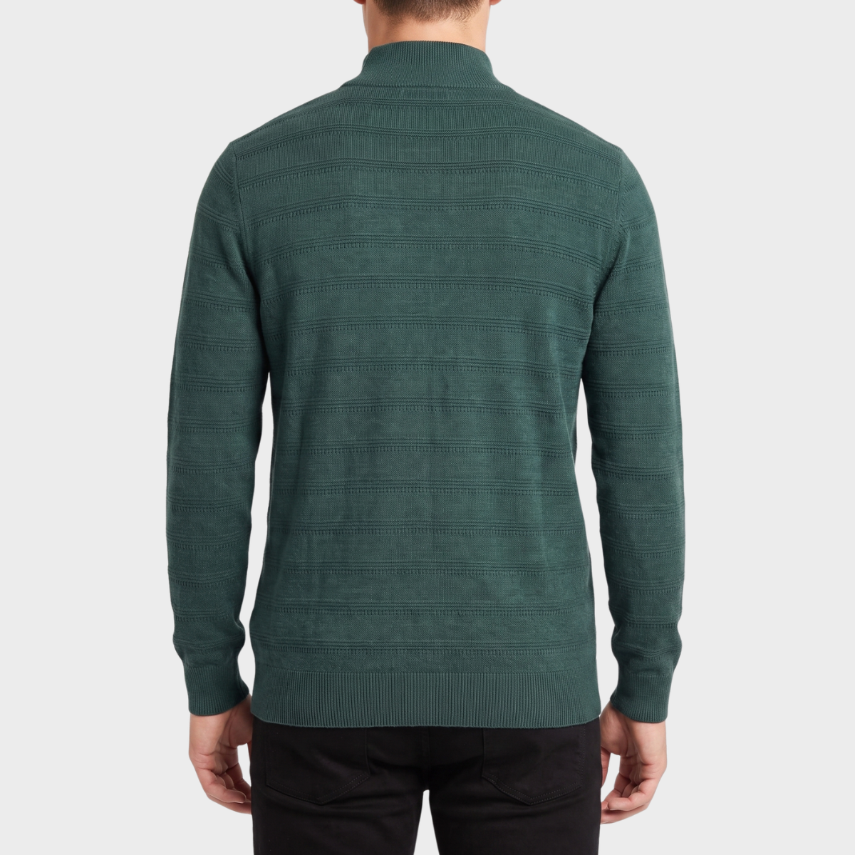 Men's Green 1/4 Zip Jumper