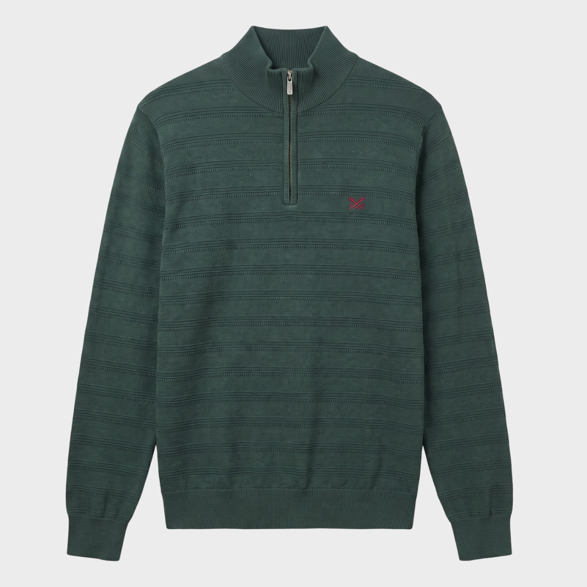 Men's Green 1/4 Zip Jumper