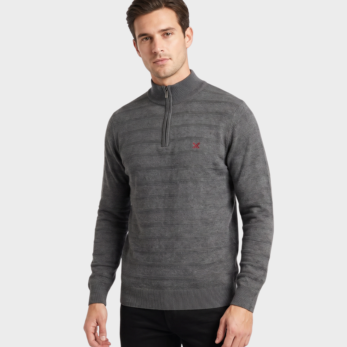 Men's Charcoal 1/4 Zip Jumper