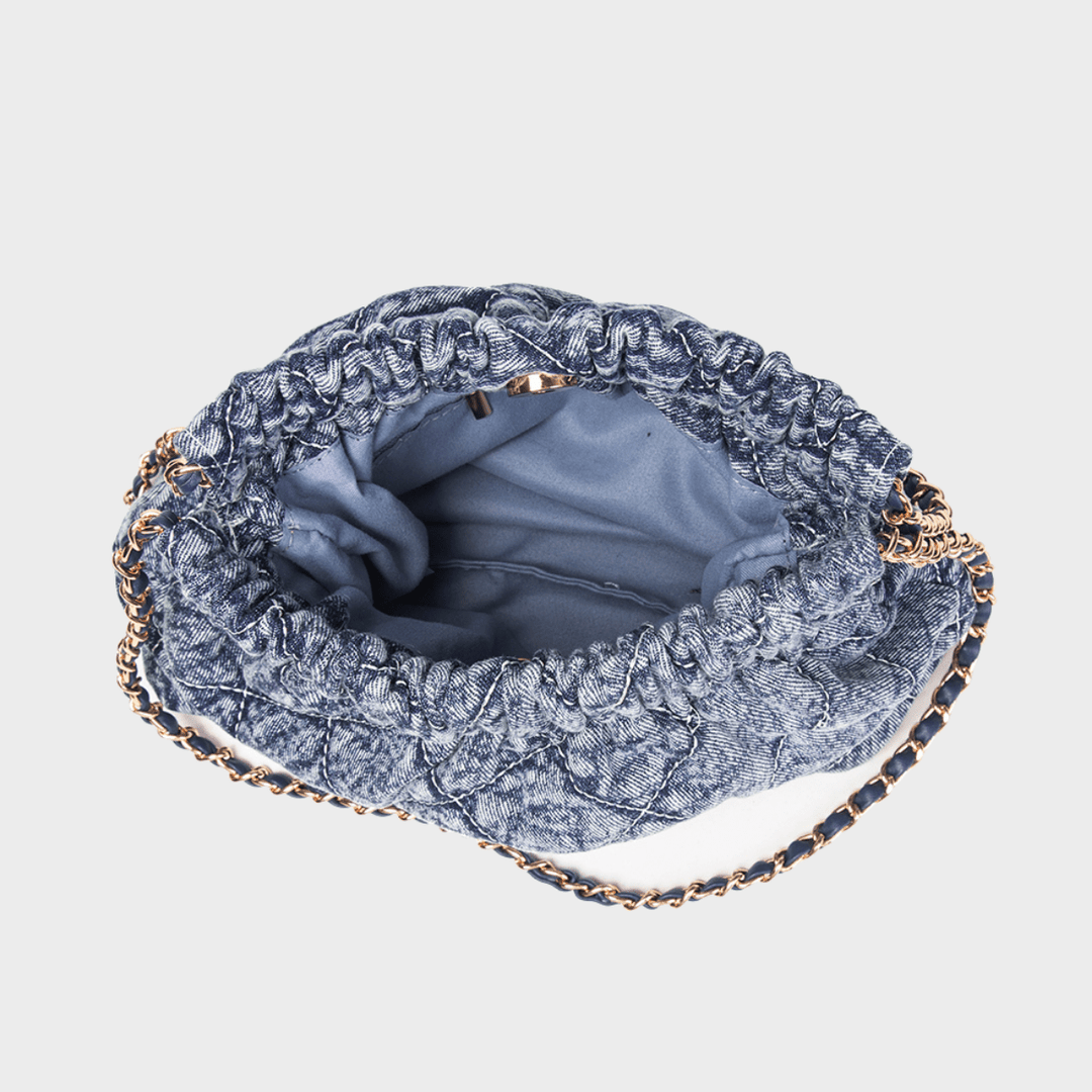 Denim Blue Quilted Chain Shoulder Bag from You Know Who's