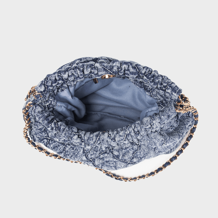 Denim Blue Quilted Chain Shoulder Bag from You Know Who's