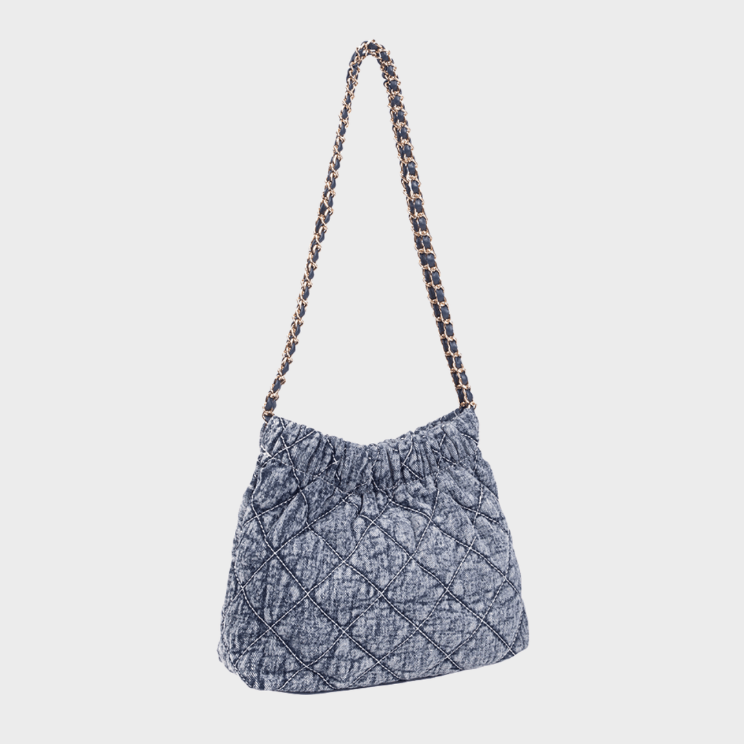Denim Blue Quilted Chain Shoulder Bag from You Know Who's