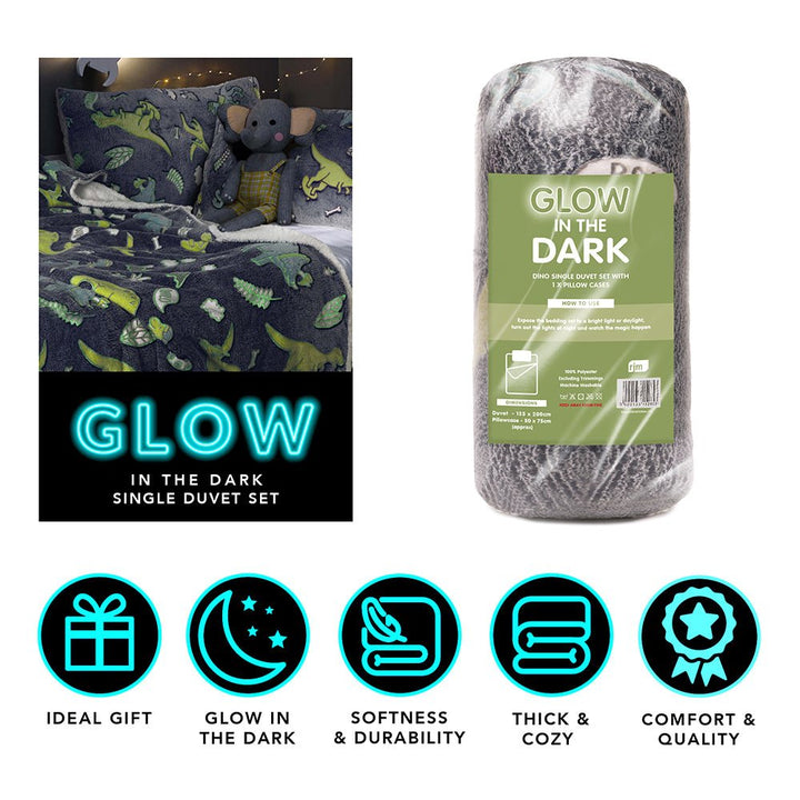 Dino Glow in the Dark Duvet Set from You Know Who's