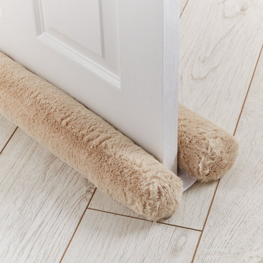 Double Sided Faux Fur Draught Excluder Natural from You Know Who's