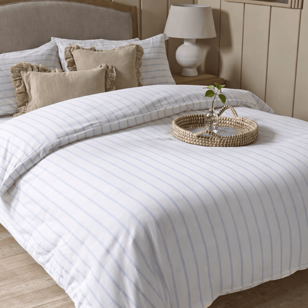 Dusk Blue Chevron Stripe Duvet - Duvet Cover Only from You Know Who's
