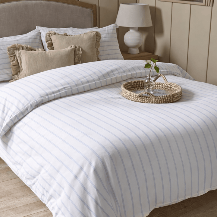 Dusk Blue Chevron Stripe Duvet - Duvet Cover Only from You Know Who's
