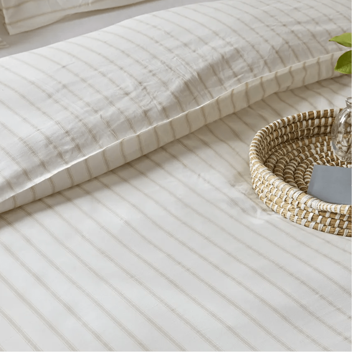 Dusk Natural Chevron Stripe Duvet - Duvet Cover Only from You Know Who's