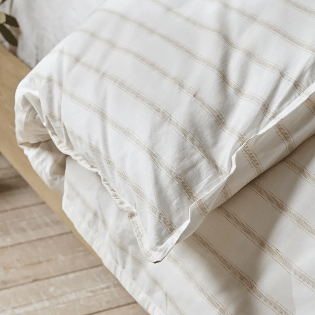 Dusk Natural Chevron Stripe Duvet - Duvet Cover Only from You Know Who's