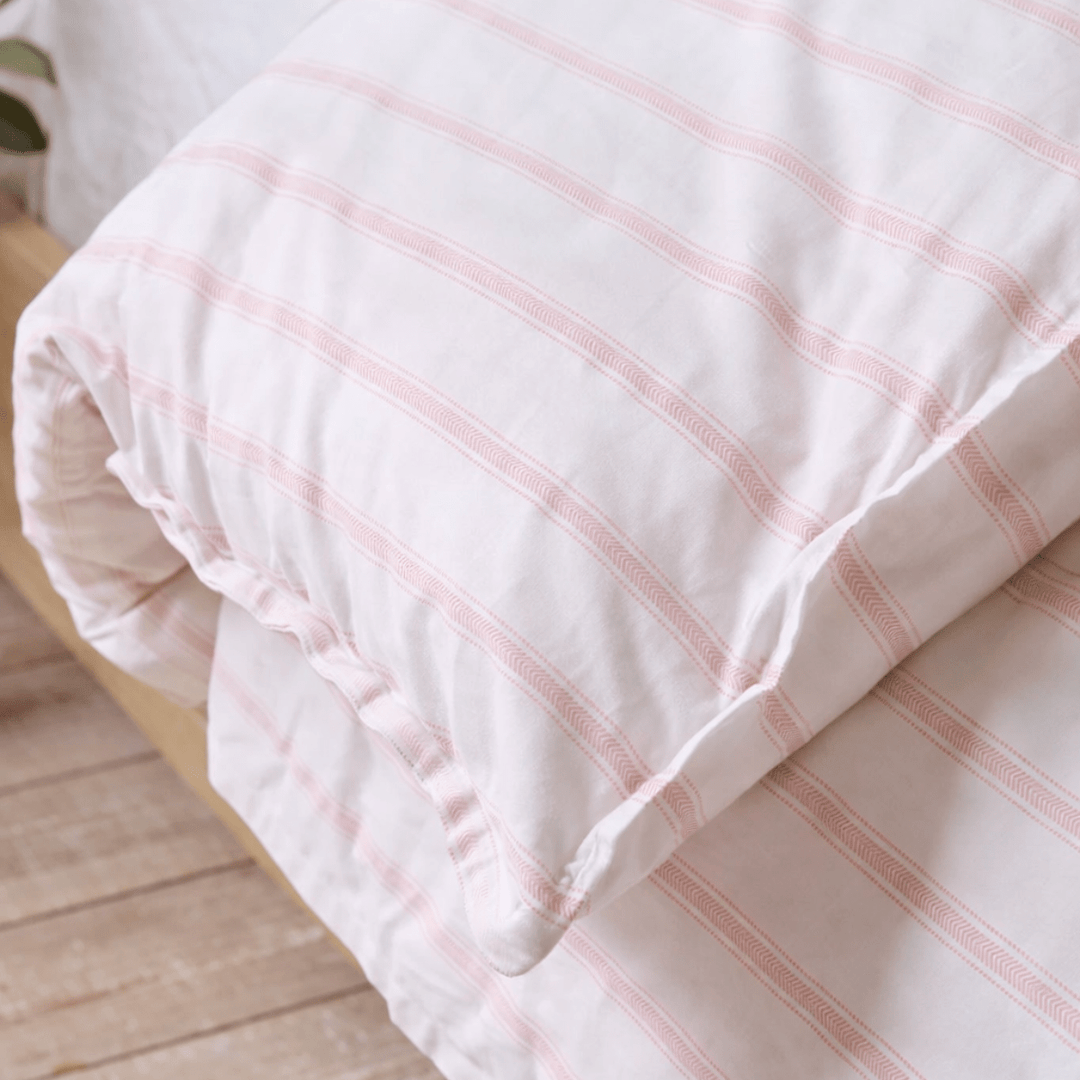 Dusk Pink Chevron Stripe Duvet - Duvet Cover Only from You Know Who's