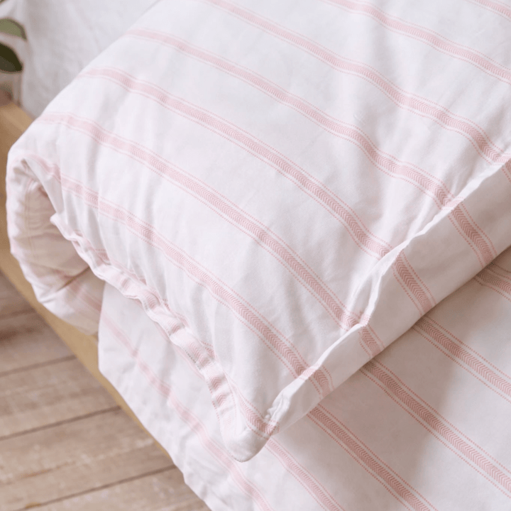 Dusk Pink Chevron Stripe Duvet - Duvet Cover Only from You Know Who's