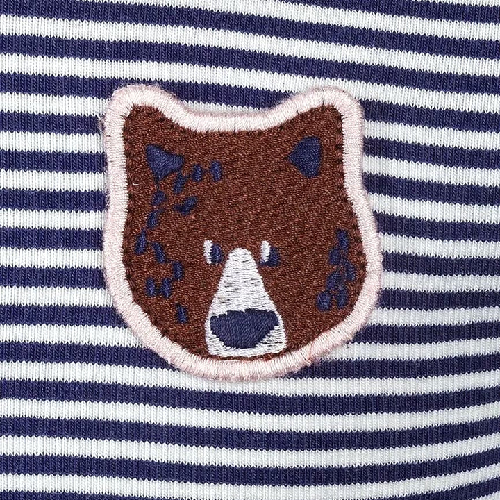 Ex Store Girls Long Sleeved Striped Bear Top from You Know Who's