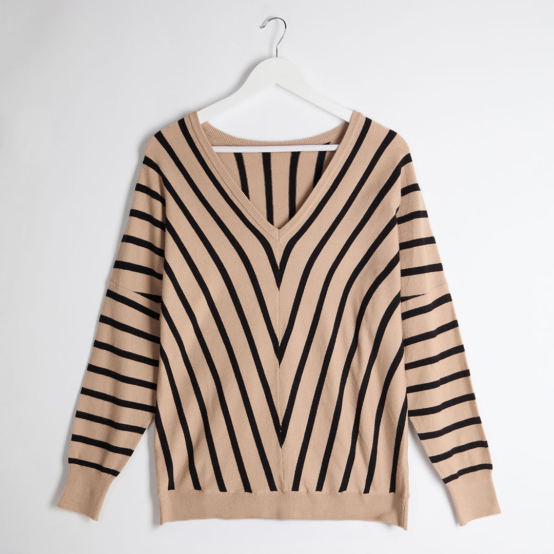 Ex Store Ladies Chevron Vneck Jumper from You Know Who's