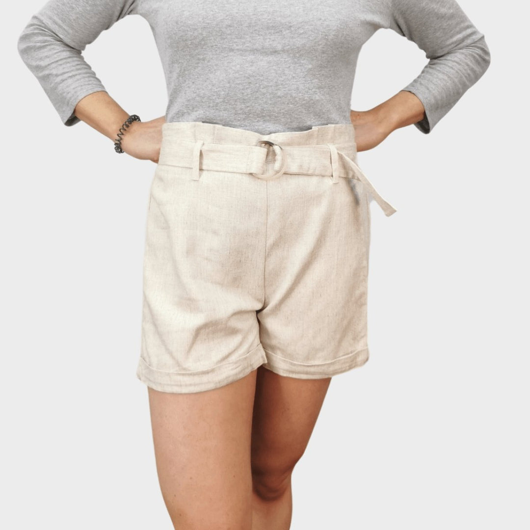 Ex store Ladies Linen Mix Shorts from You Know Who's