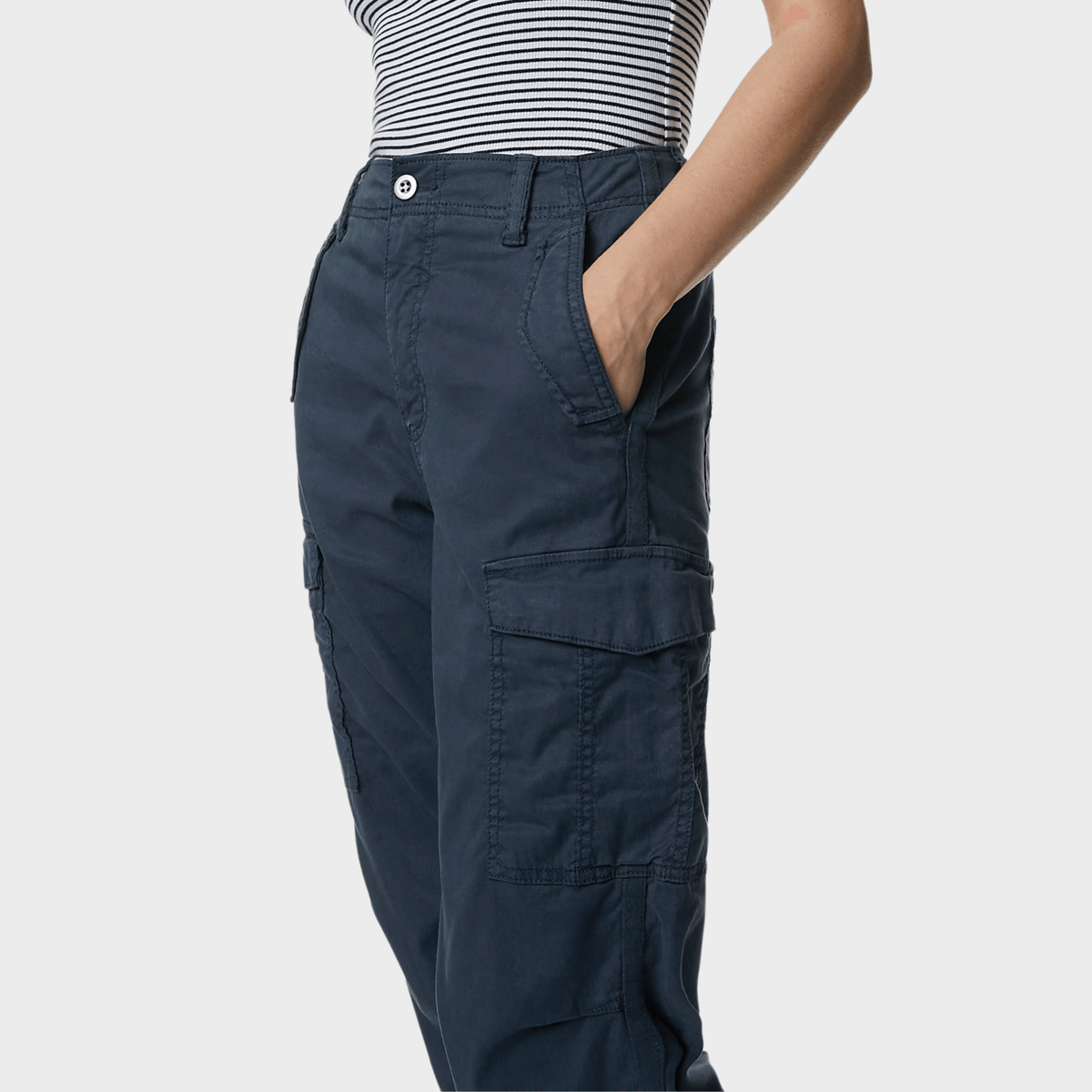 Ex Store Ladies Navy Lyocell Rich Cargo Trousers from You Know Who's