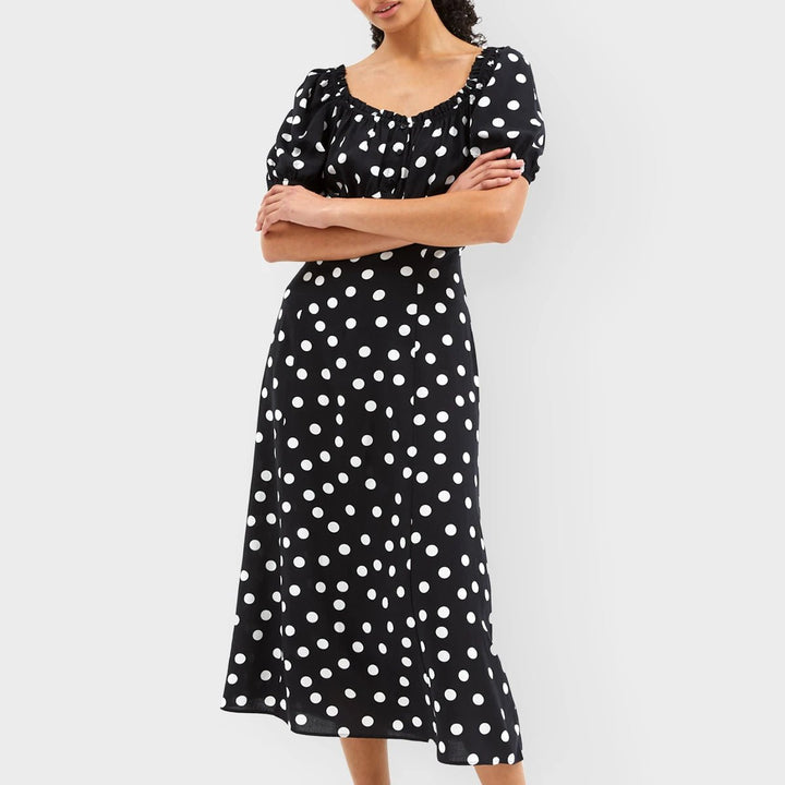 Ex Store Ladies Polka Dot Shirred Dress from You Know Who's