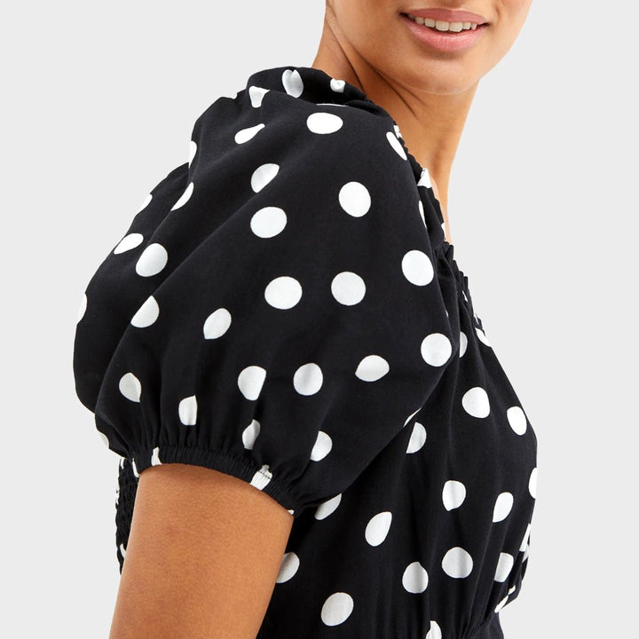 Ex Store Ladies Polka Dot Shirred Dress from You Know Who's