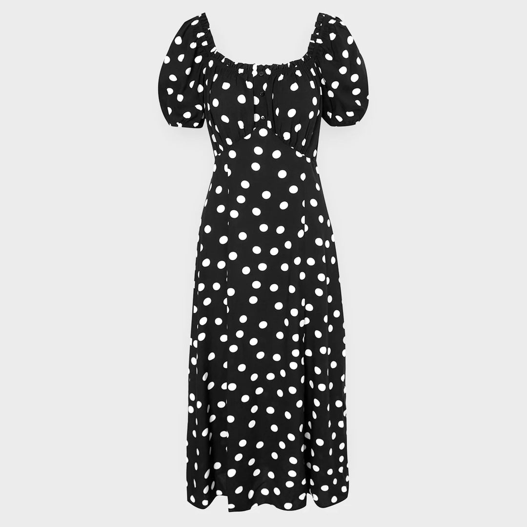 Ex Store Ladies Polka Dot Shirred Dress from You Know Who's