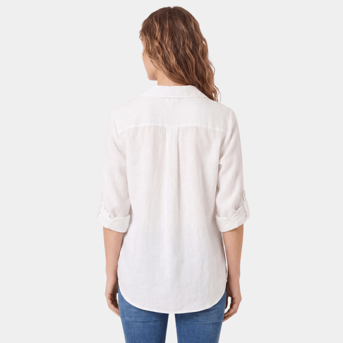 Ex Store Ladies White Linen Pocket Shirt Blouse from You Know Who's