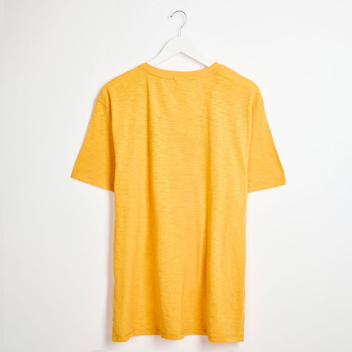 Ex Store Men's Yellow Grandad Collar Top from You Know Who's