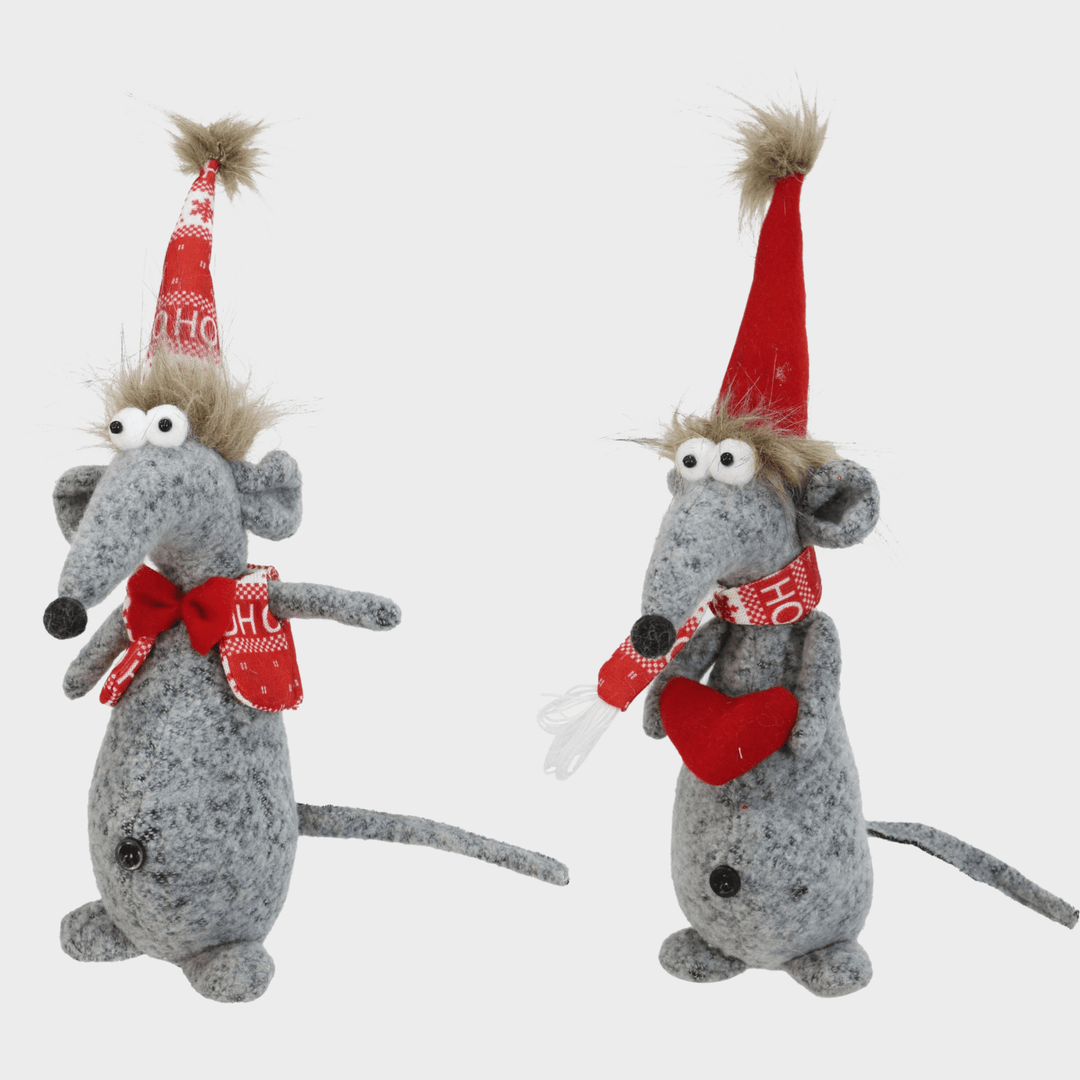 Felt big belly mouse 30cm grey asst from You Know Who's