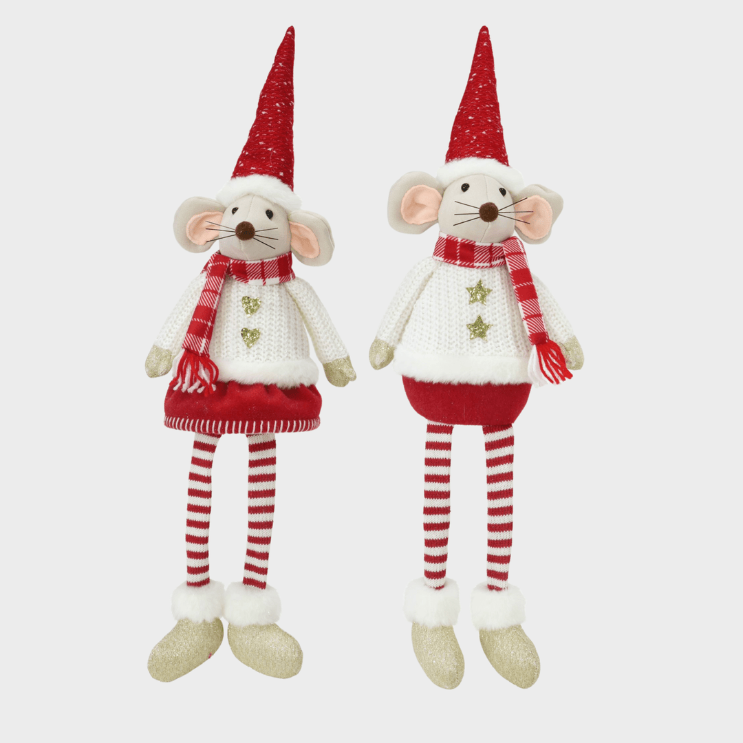 Festive Mouse Knit Jumper 60cm dangly asst from You Know Who's