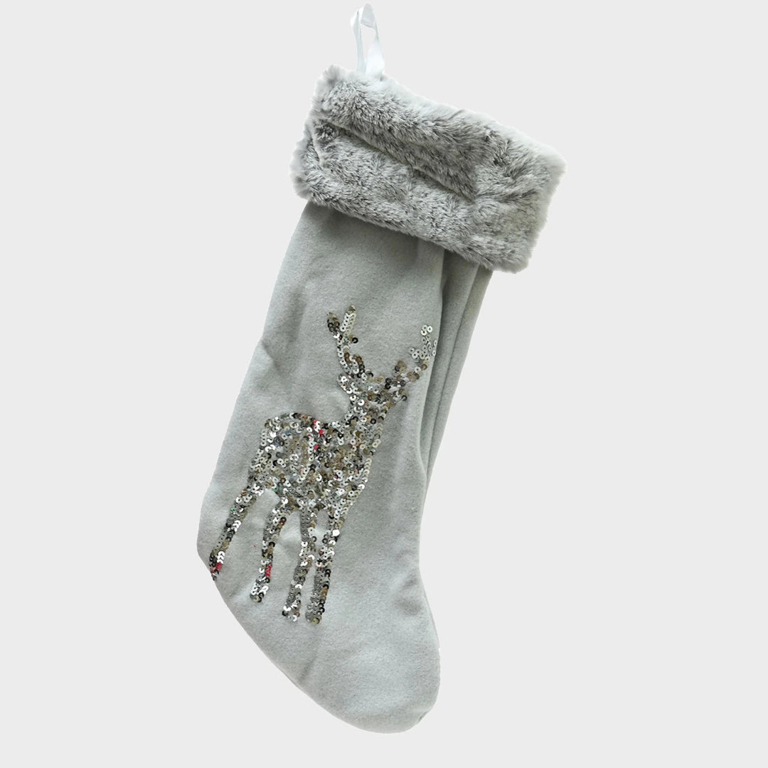 Fleece Sequin Reindeer Stocking from You Know Who's