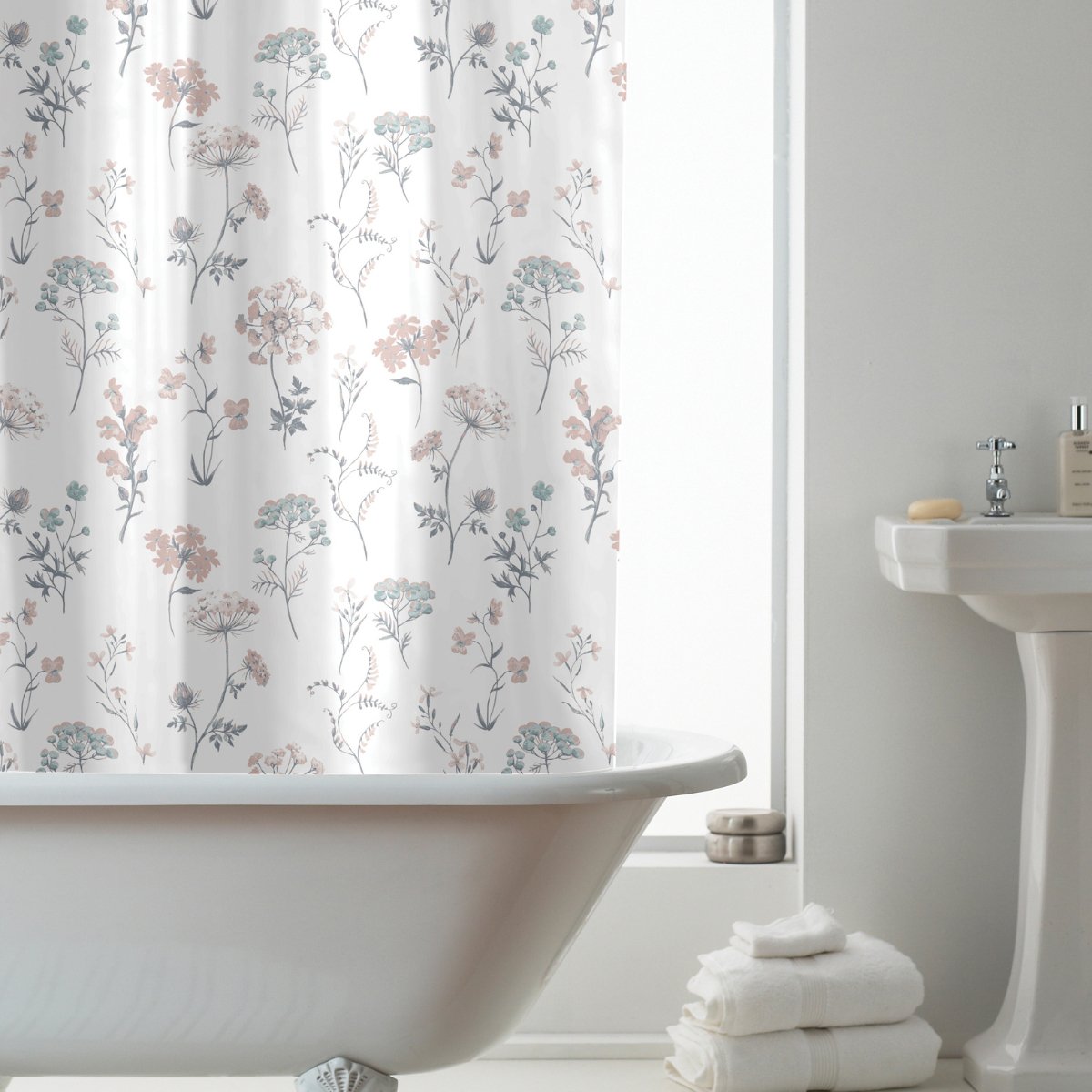 Fleur Shower Curtain with Hooks from You Know Who's