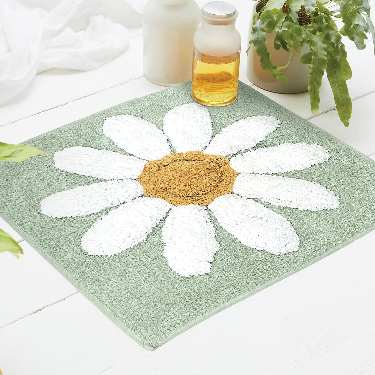 Fleur shower mat 50x50 teal from You Know Who's