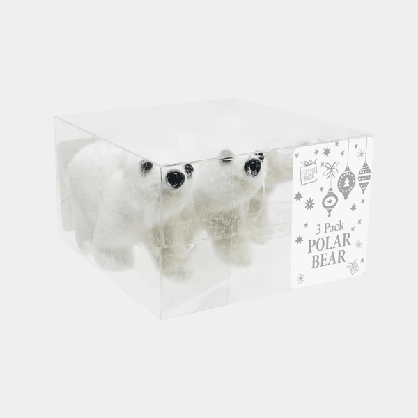 Flocked polar bear ornament 3pc from You Know Who's