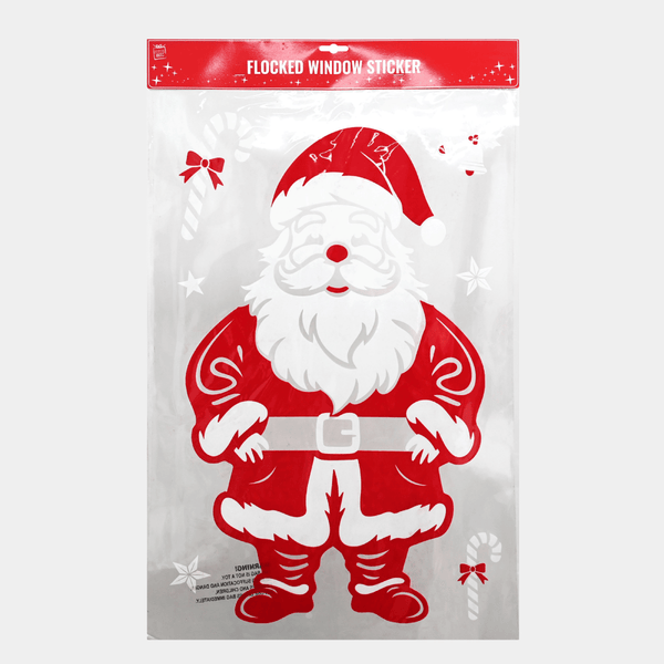 FLOCKED SANTA WINDOW STICKER from You Know Who's