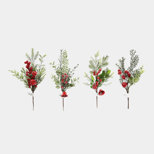 FOLIAGE BERRY PICK WITH BELL 34cm 1pce from You Know Who's