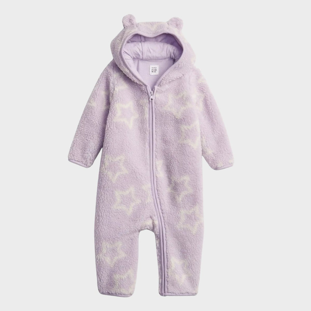 Gap Baby Girls Lilac Star Sherpa Footless Pramsuit from You Know Who's