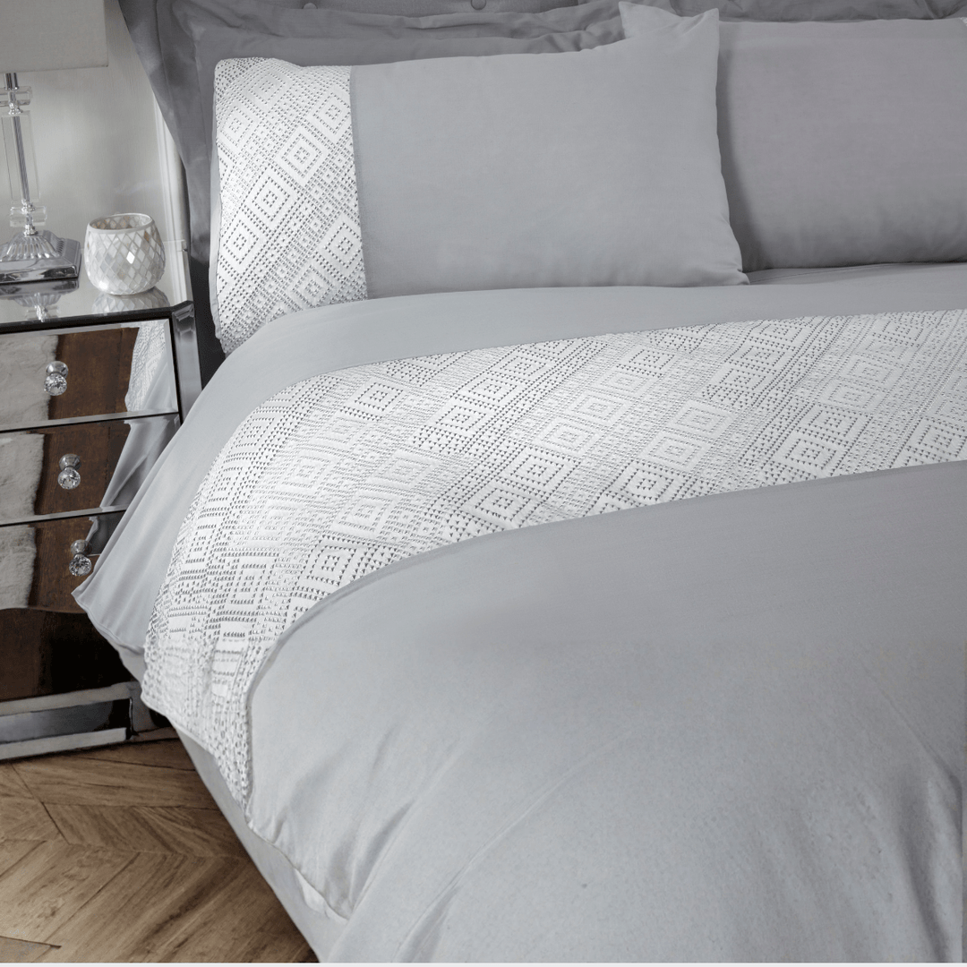 Geo Velvet Jacquard Superking Duvet Set from You Know Who's