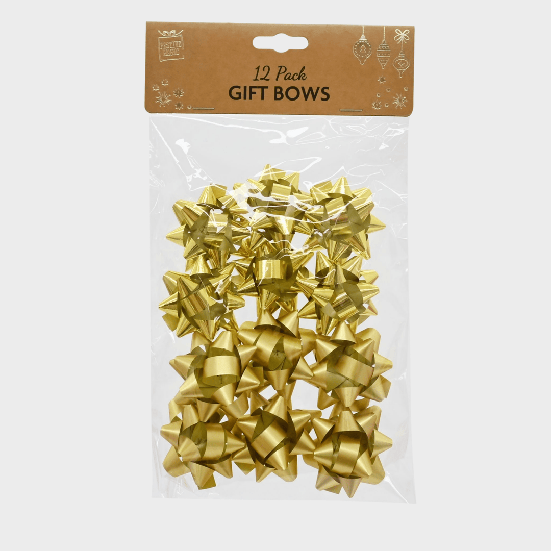 Gift bows 12pk gold from You Know Who's