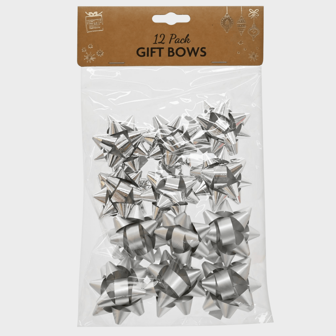 Gift bows 12pk silver from You Know Who's