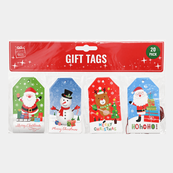 Gift tags cute character 20 pack glitter from You Know Who's