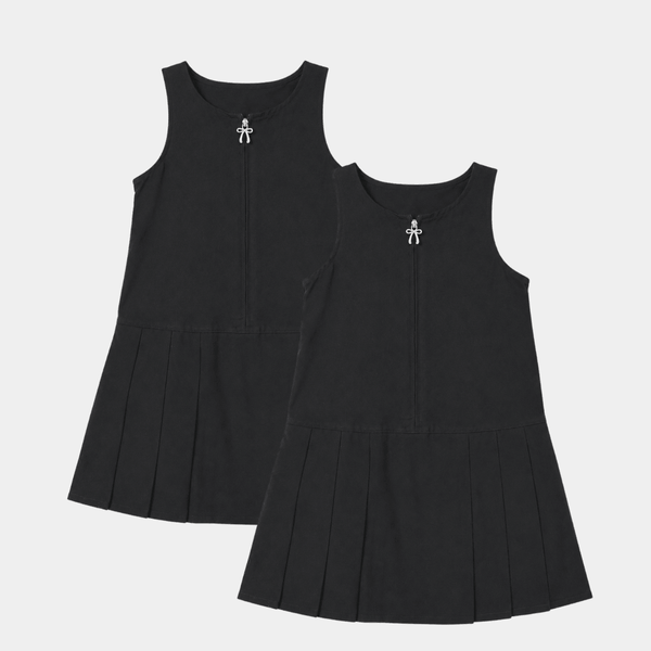 Girls 2pk Bow Zip Pinafore from You Know Who's