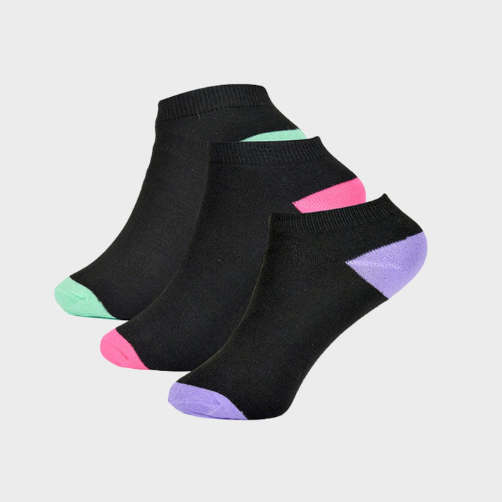 Girls 3pk Black Trainer Socks from You Know Who's