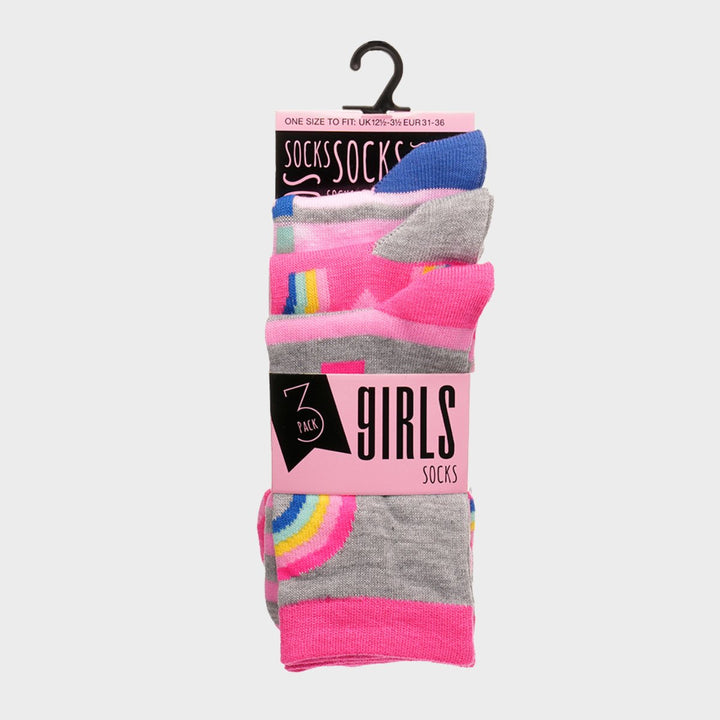 Girls 3pk Rainbow Socks from You Know Who's