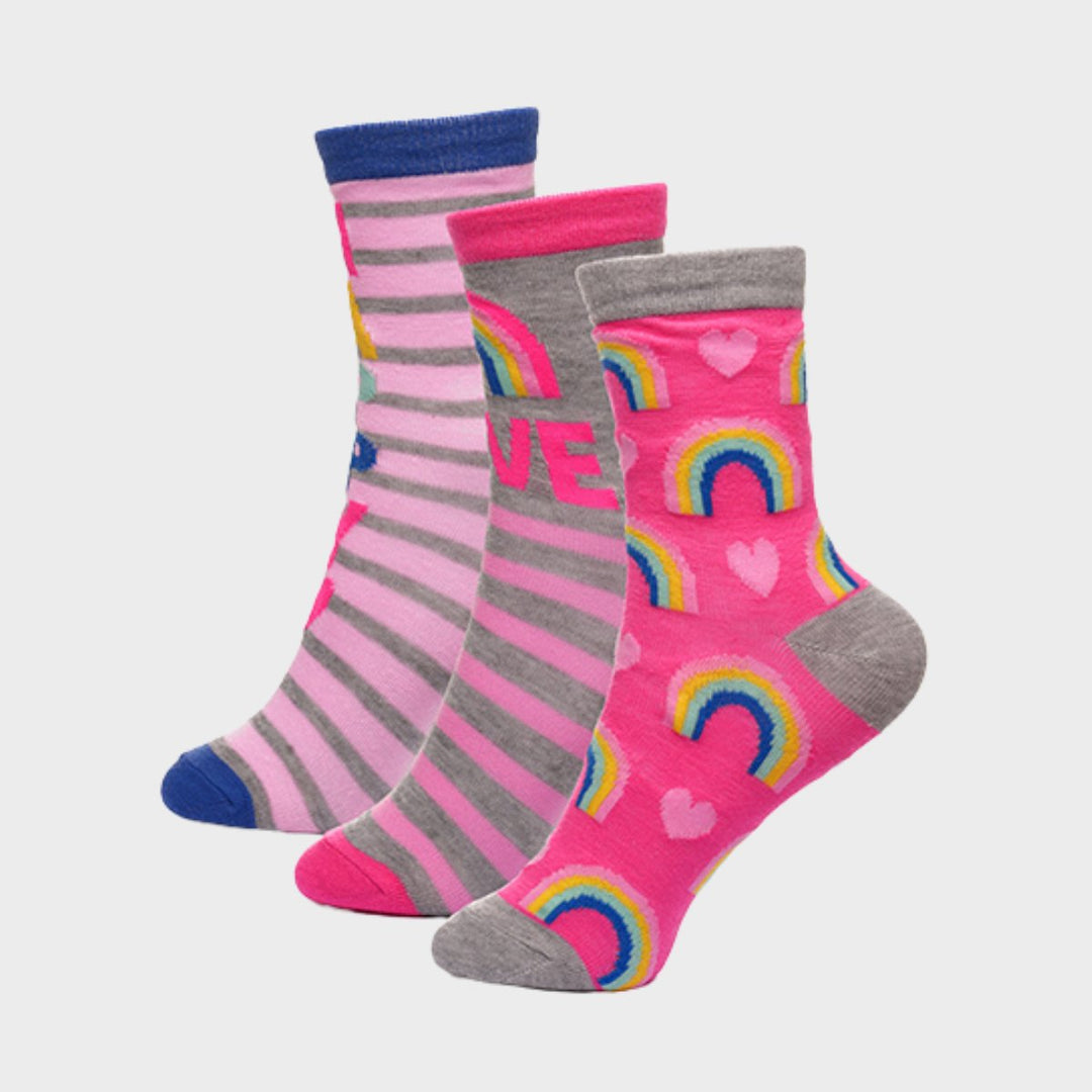 Girls 3pk Rainbow Socks from You Know Who's