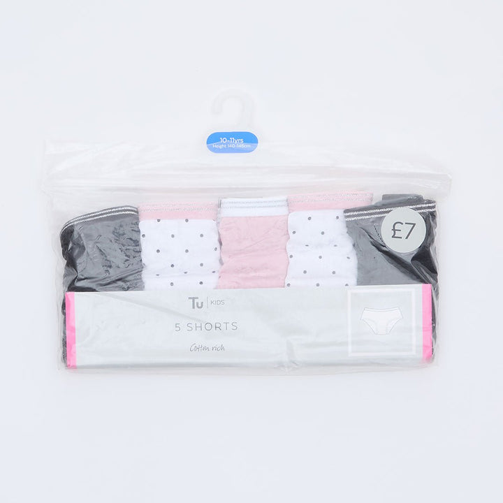 Girls 5 Pack Shorty Briefs from You Know Who's