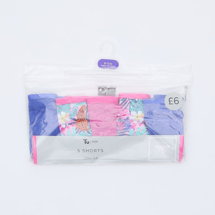 Girls 5 Pack Shorty Briefs from You Know Who's