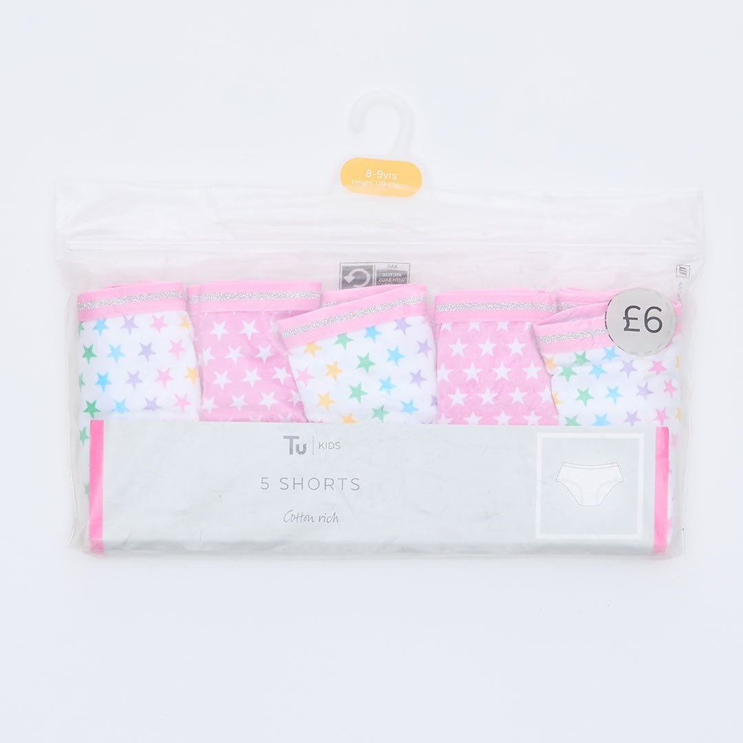Girls 5 Pack Star Shorty Briefs 1752 from You Know Who's