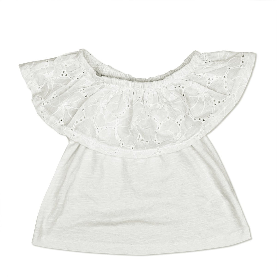 Girls Bardot Broderie Frill Top (3Y-12Y) from You Know Who's