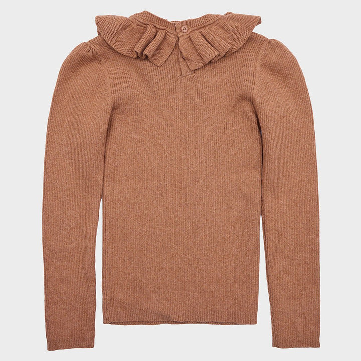 Girls Beige Frill Neck Jumper from You Know Who's