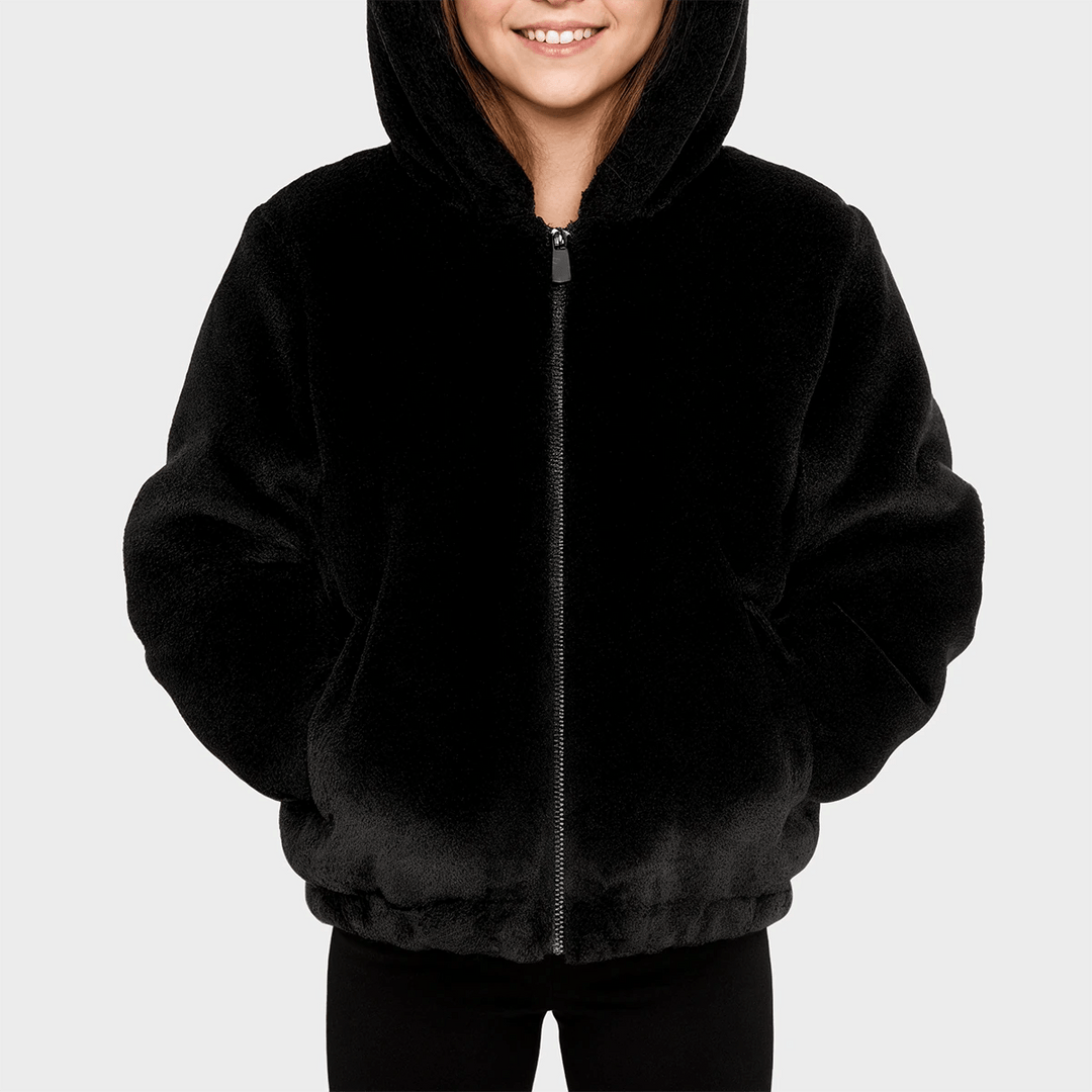 Girls Black Faux Fur Coat from You Know Who's